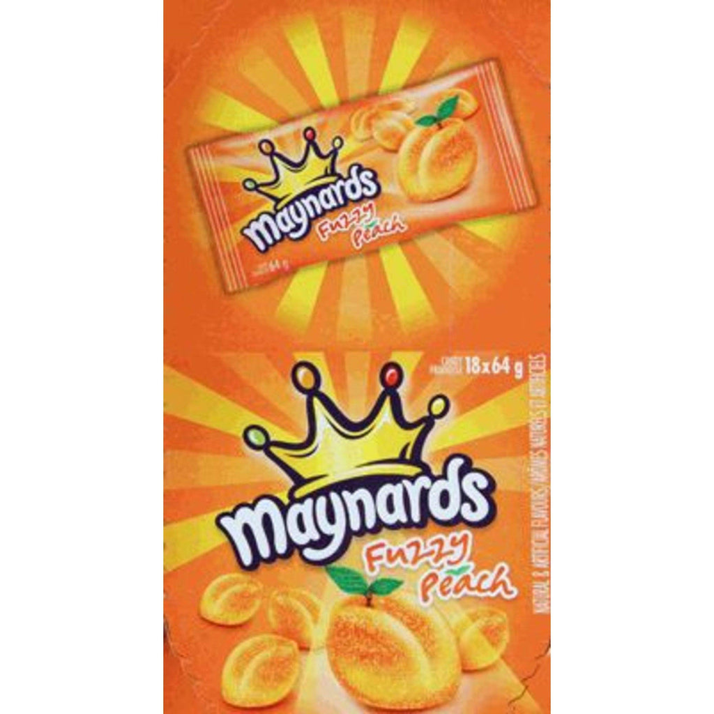 Maynards Fuzzy Peach Candy, 64g (Pack of 18) (Imported from Canada)