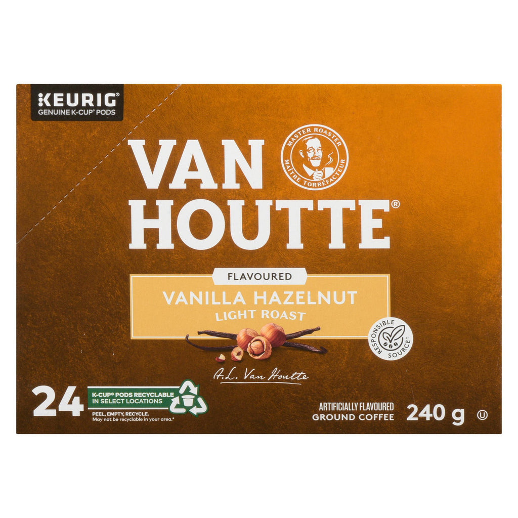 Van Houtte Vanilla Hazelnut Coffee, Light Roast, 24 K-cups {Imported from Canada}