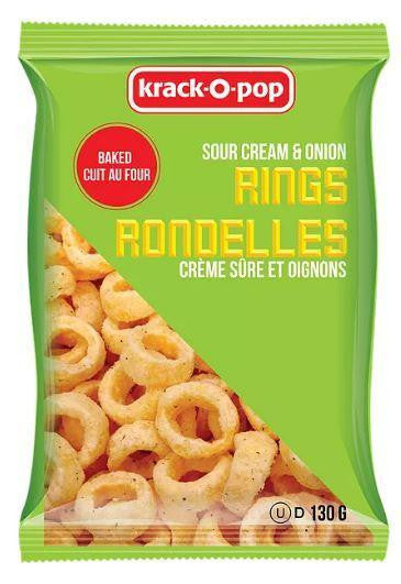 Krack-O-Pop Sour Cream & Onion Rings 130g/4.6oz,(Imported from Canada)