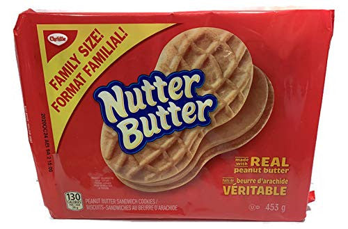 Nutter Butter Sandwich Cookies, Two Family Size, 453g/16 oz., Packages, {Imported from Canada}