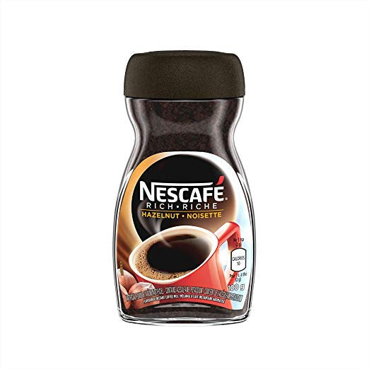 NESCAFE Rich Hazelnut, Instant Coffee, 100g Jar, {Imported from Canada}