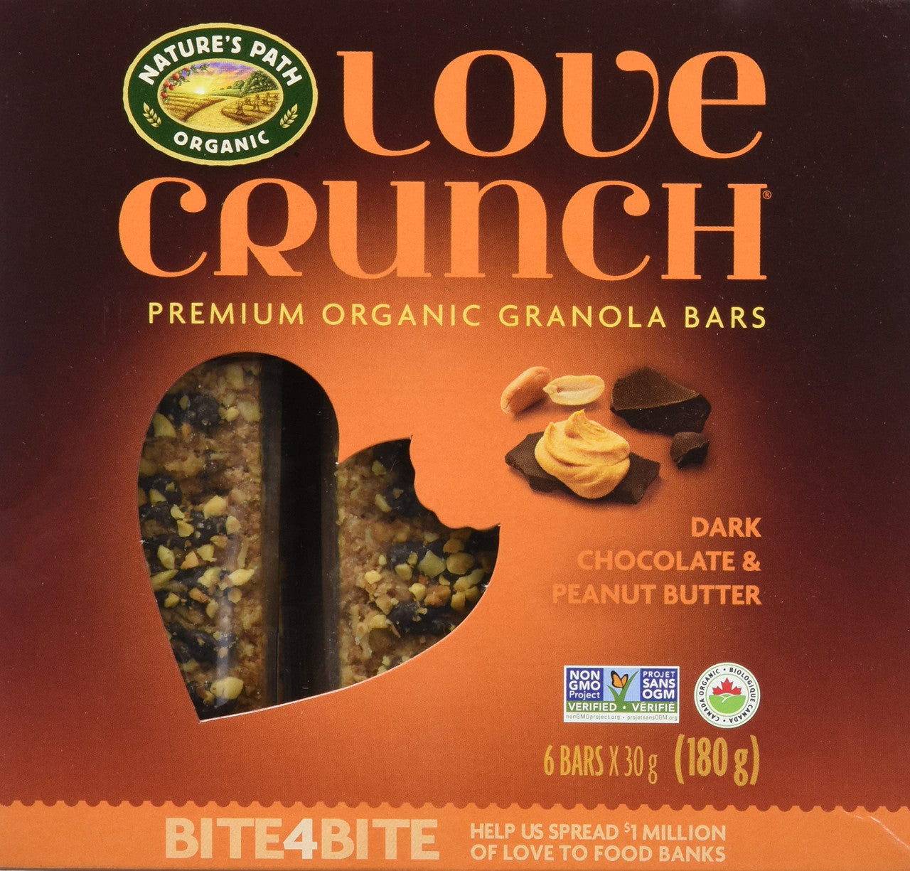 Nature's Path Organic Granola Bar - Love Crunch Chocolate Peanut Butter, 180g/6.3oz., {Imported from Canada}
