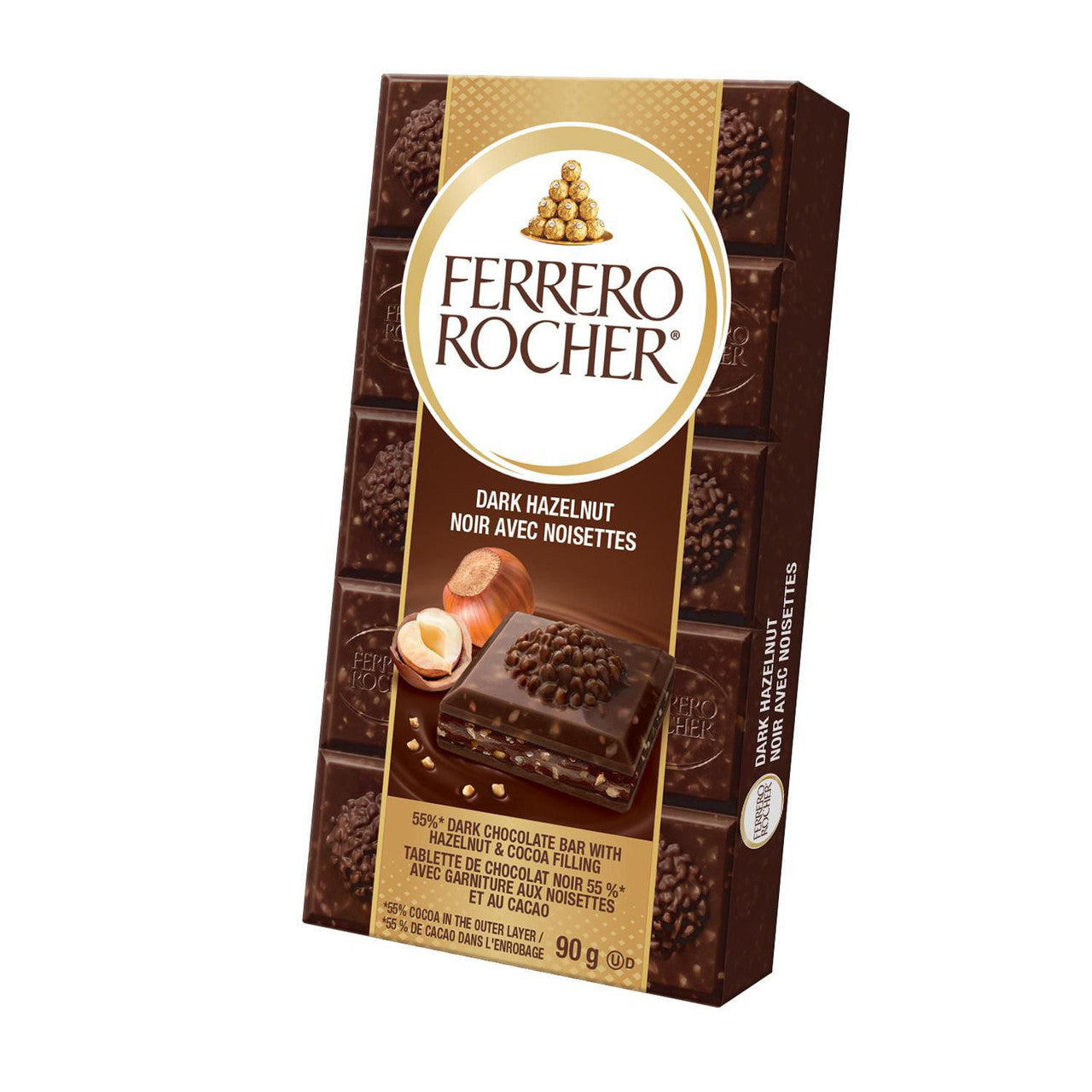 Ferrero Rocher Premium Dark Chocolate Hazelnut Bar, 90g/3.15 oz. Bar {Imported from Canada}