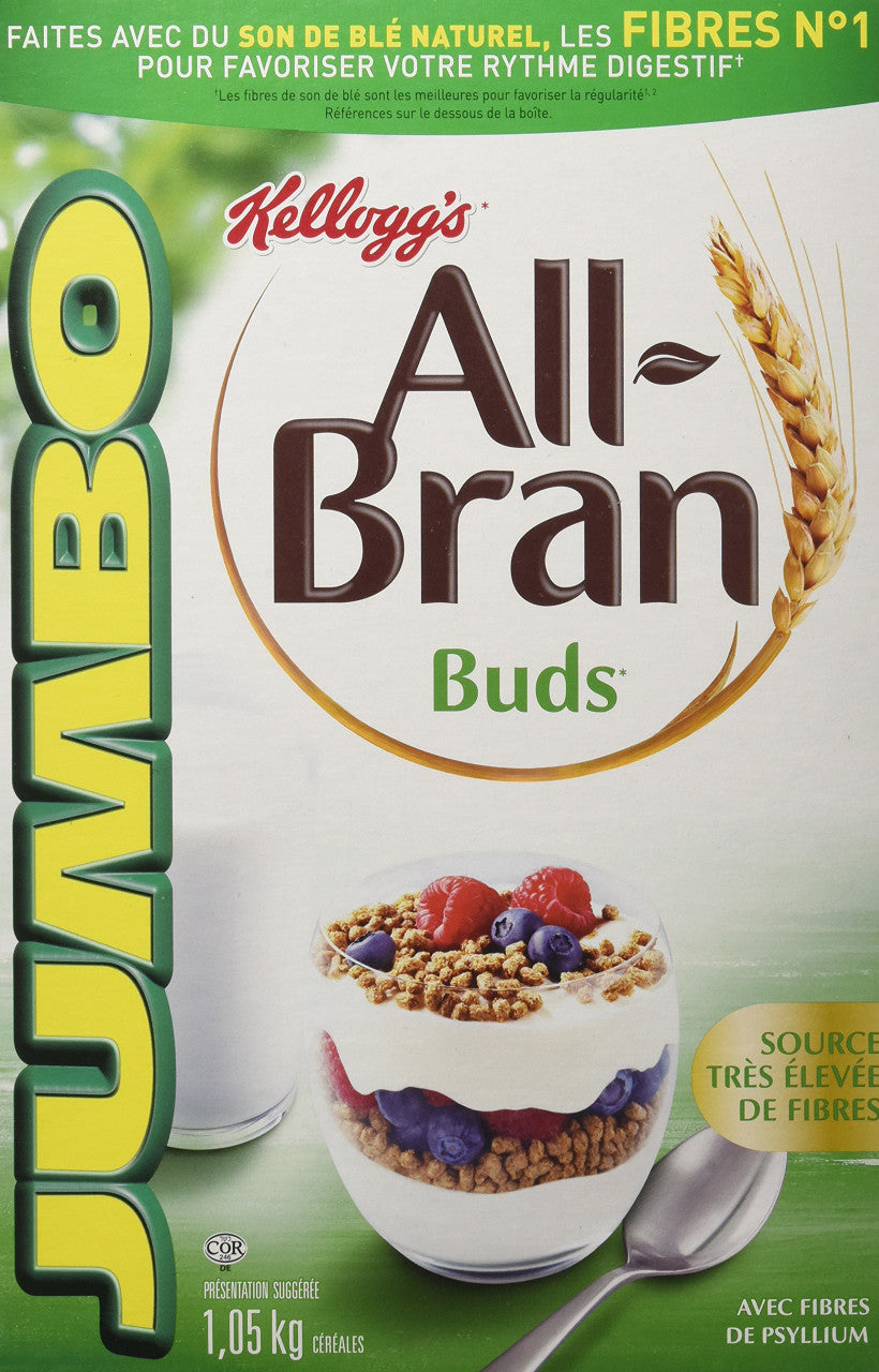 Kellogg's All-Bran Buds Cereal, 1050g/2.53 Pounds {Imported from Canada}