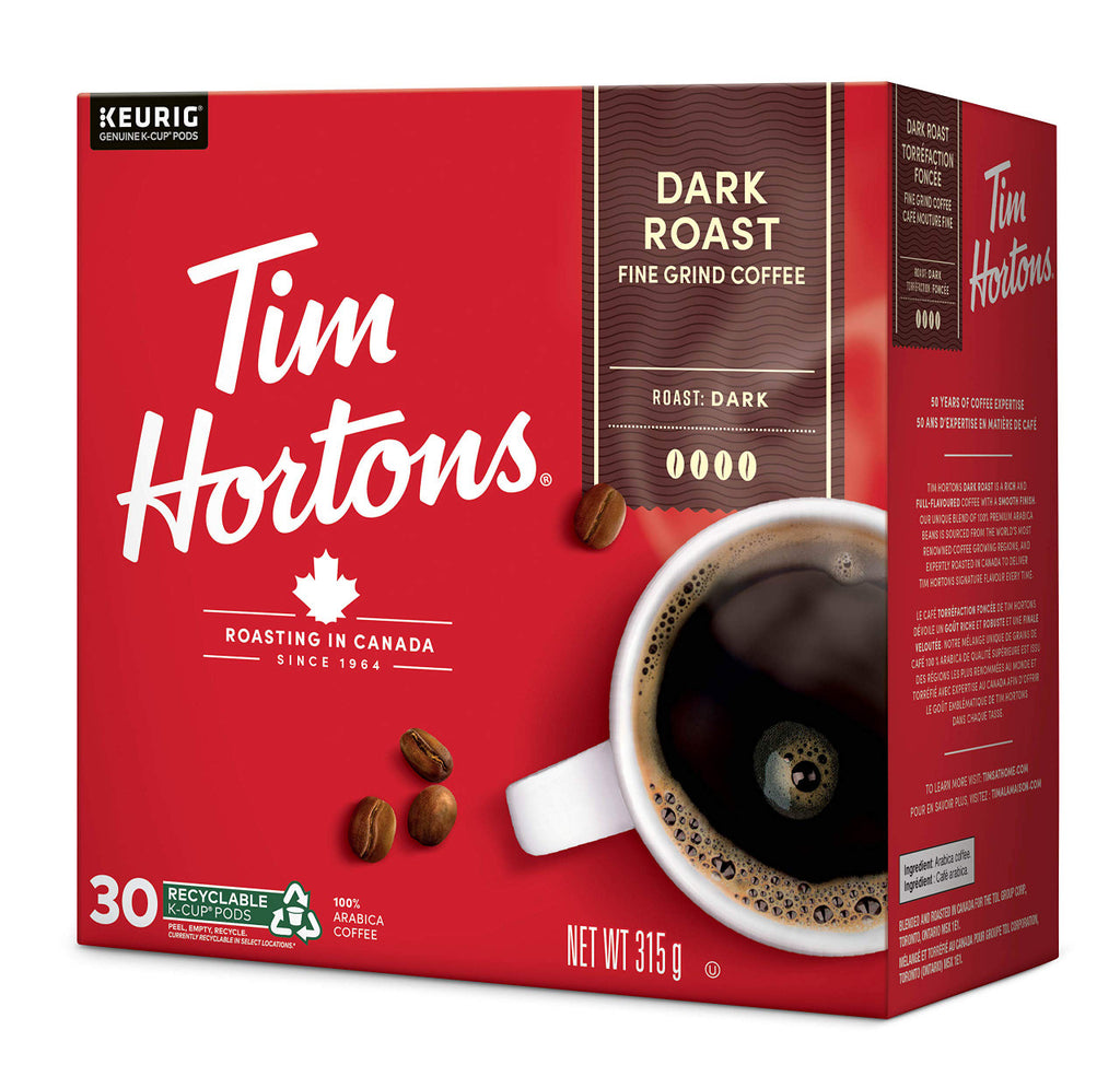 Tim Hortons K-cup Dark Roast Coffee (30pk) - {Imported from Canada}