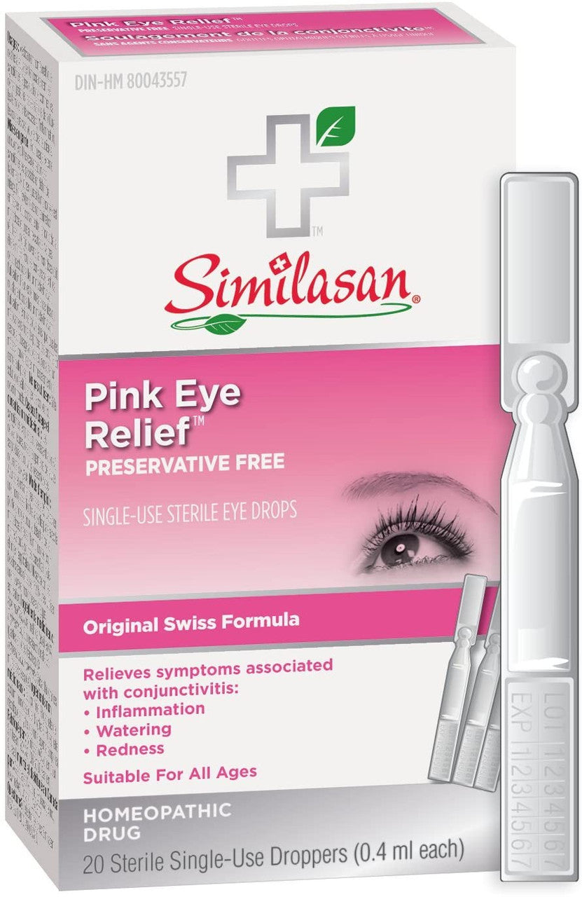 Similasan Pink Eye Relief Monodose, 20 Count, {Imported from Canada}