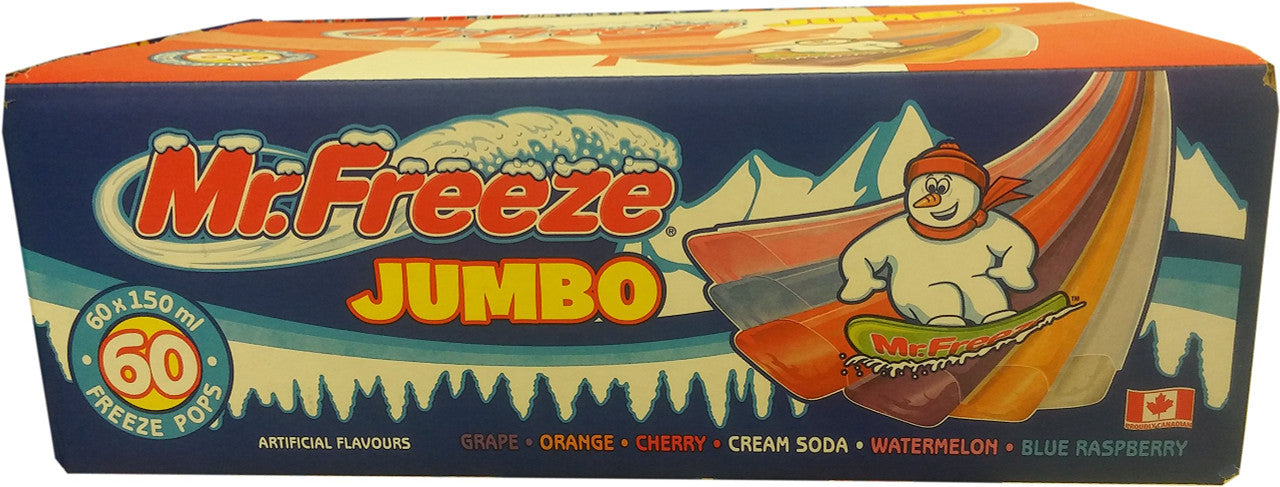 Mr. Freeze Jumbo Ice Pops, 150ml/5oz., 60 Pack, {Imported from Canada}