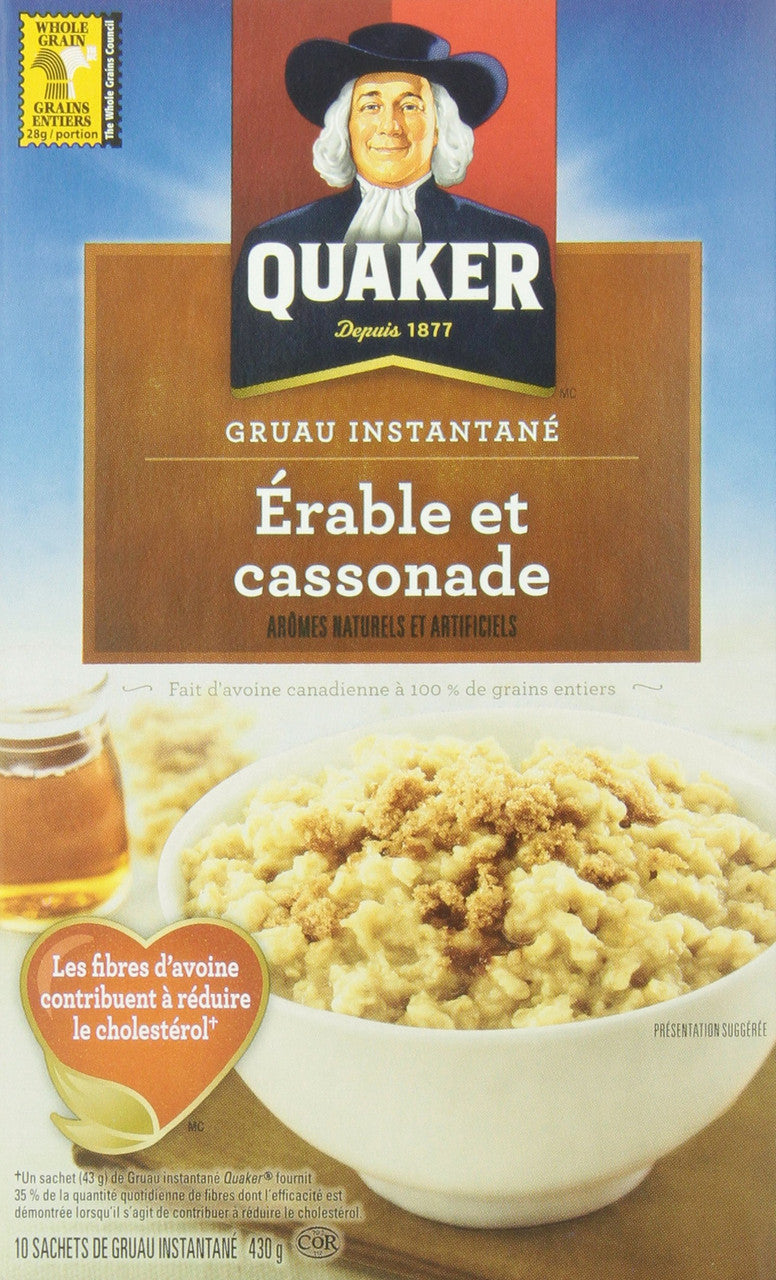 Quaker Oats Maple and Brown Sugar Oatmeal, 430g {Imported from Canada}