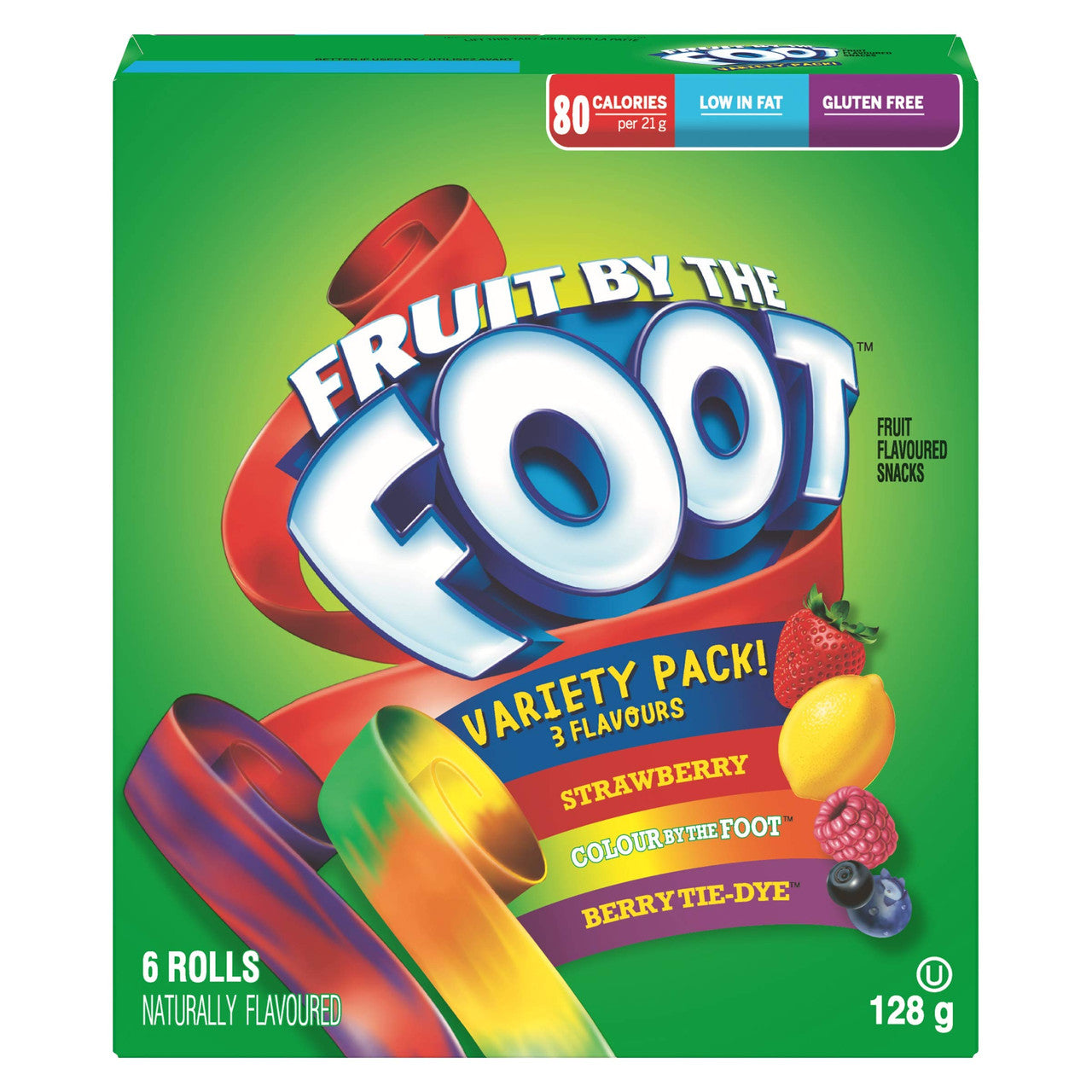 Betty Crocker Fruit by The Foot Variety Pack, 6ct, 128g/4.5oz ...