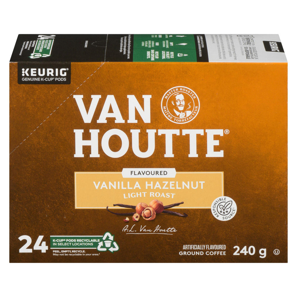 Van Houtte Vanilla Hazelnut Coffee, Light Roast, 24 K-cups {Imported from Canada}