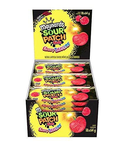 Maynards  Sour Patch Kids Gummy Sour Cherry Blasters, 64g/2.3oz - 18 Pack