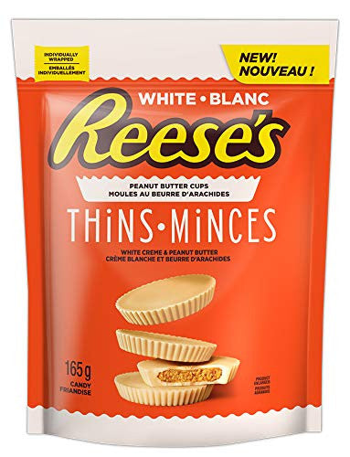 Reese's Thins Peanut Butter Cups White Creme , 165g/5.8 oz., {Imported from Canada}