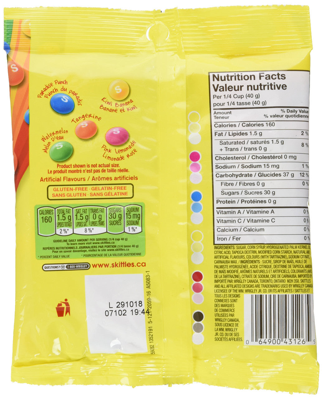 Skittles Brightside Candy, 191g/6.7oz, (6 Pack), {Imported from Canada}