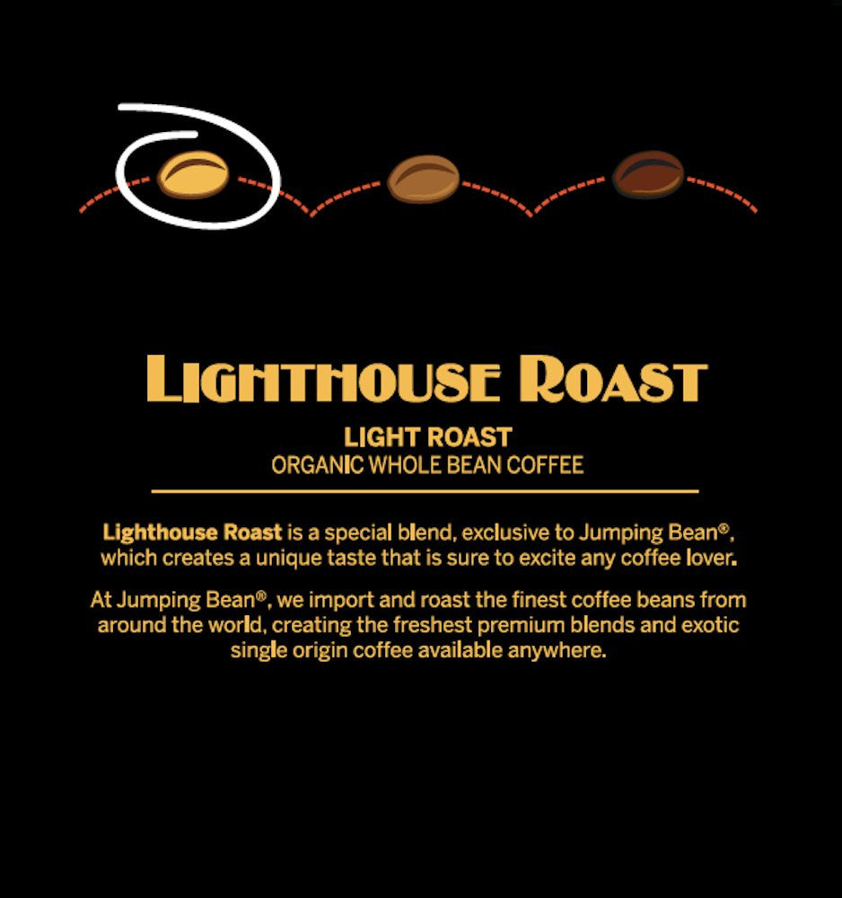 Jumping Bean Organic Single Serve Coffee Pods, Lighthouse Roast, 12 Count (Pack of 6)