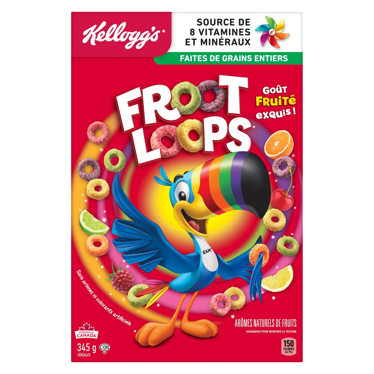 Kellogg's Froot Loops Cereal, 345g (12.2 oz) – Box