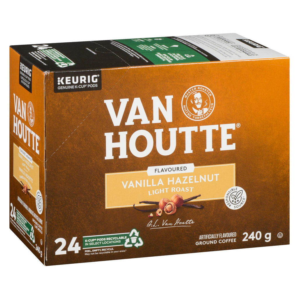 Van Houtte Vanilla Hazelnut Coffee, Light Roast, 24 K-cups {Imported from Canada}