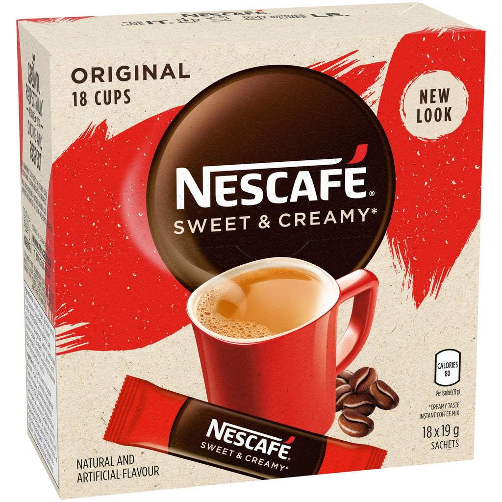 NESCAFE Sweet & Creamy Original, Instant Coffee Sachets, 18x19g {Imported from Canada}