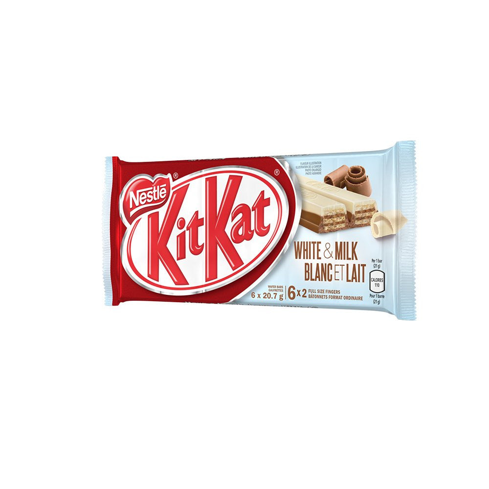 Nestle KIT KAT, 2 Finger, White & Milk Chocolate, 6 Bars {Imported from Canada}