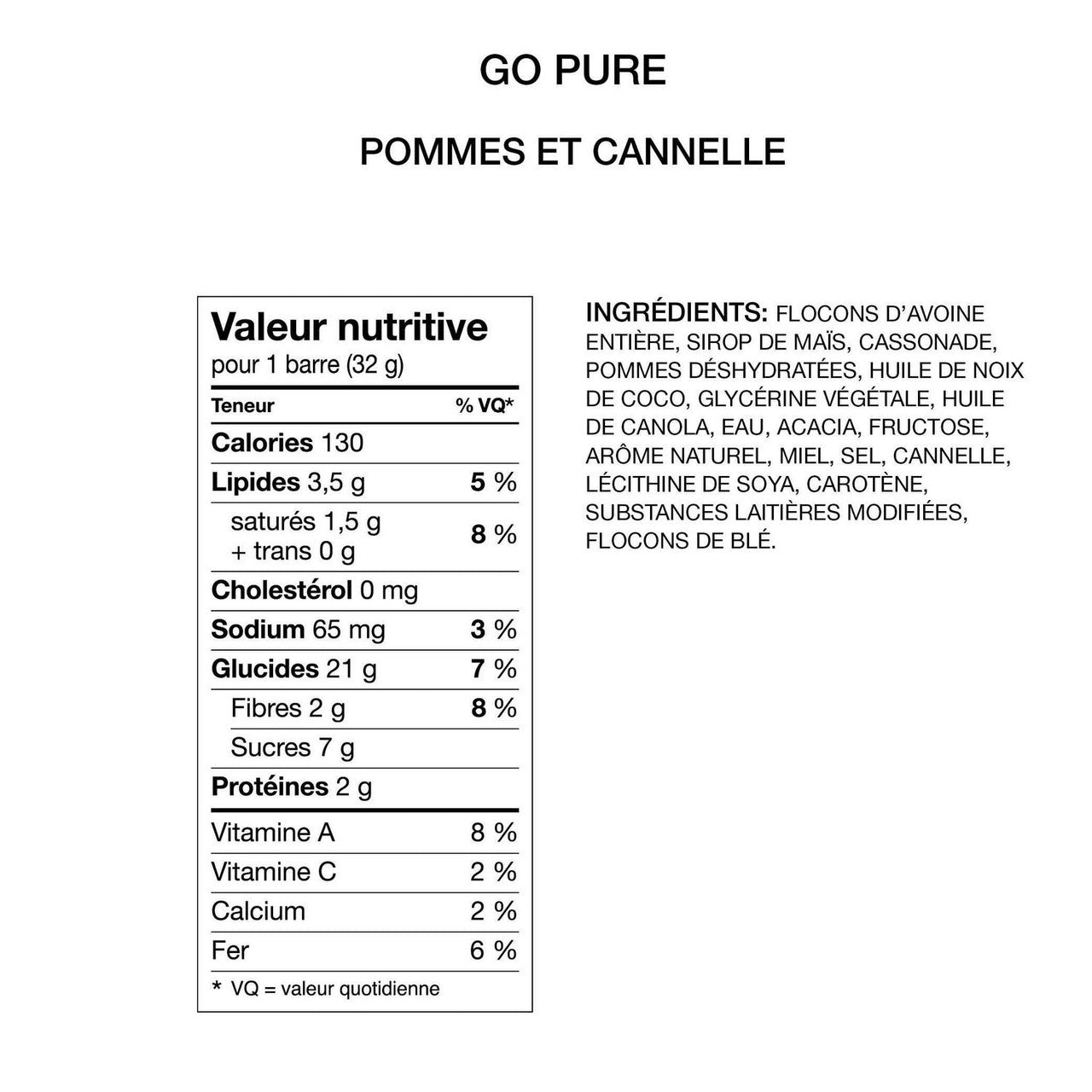 Leclerc Go Pure, Apple & Cinnamon Oat Bars, 5ct, 160g/5.6 oz., {Imported from Canada}