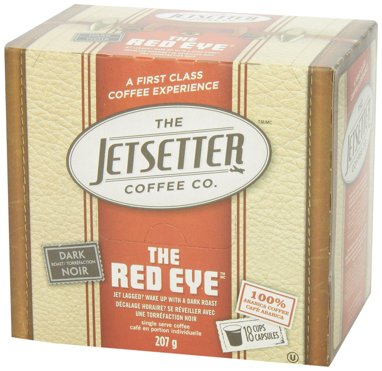 The Jetsetter Coffee, The Red Eye, 18-Count, 207gm {Imported from Canada}