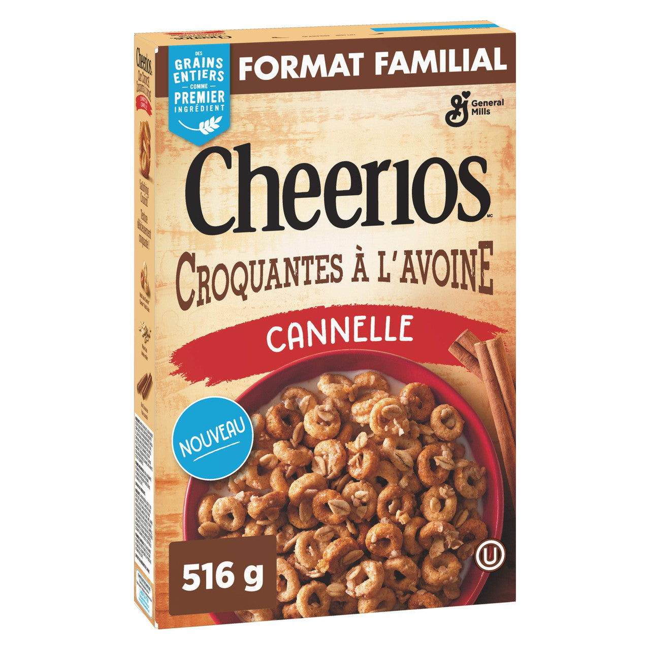 Cheerios Oat Crunch Cinnamon Cereal, 516g/18.2 oz., {Imported from Canada}