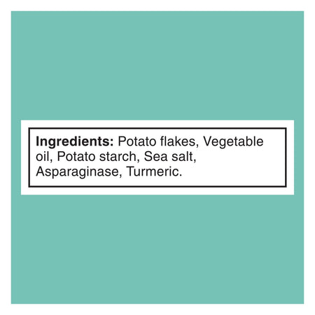 List of ingredients for Lay's Poppables Sea Salt Potato Snack - 200g on a teal background