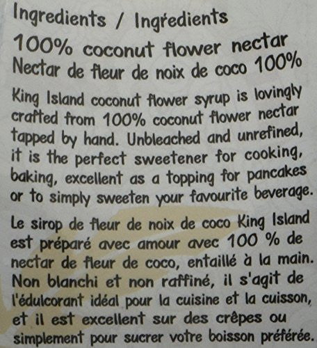 King Island 100% Coconut Flower Nectar(Syrup), 450ml/15.21oz {Imported from Canada}