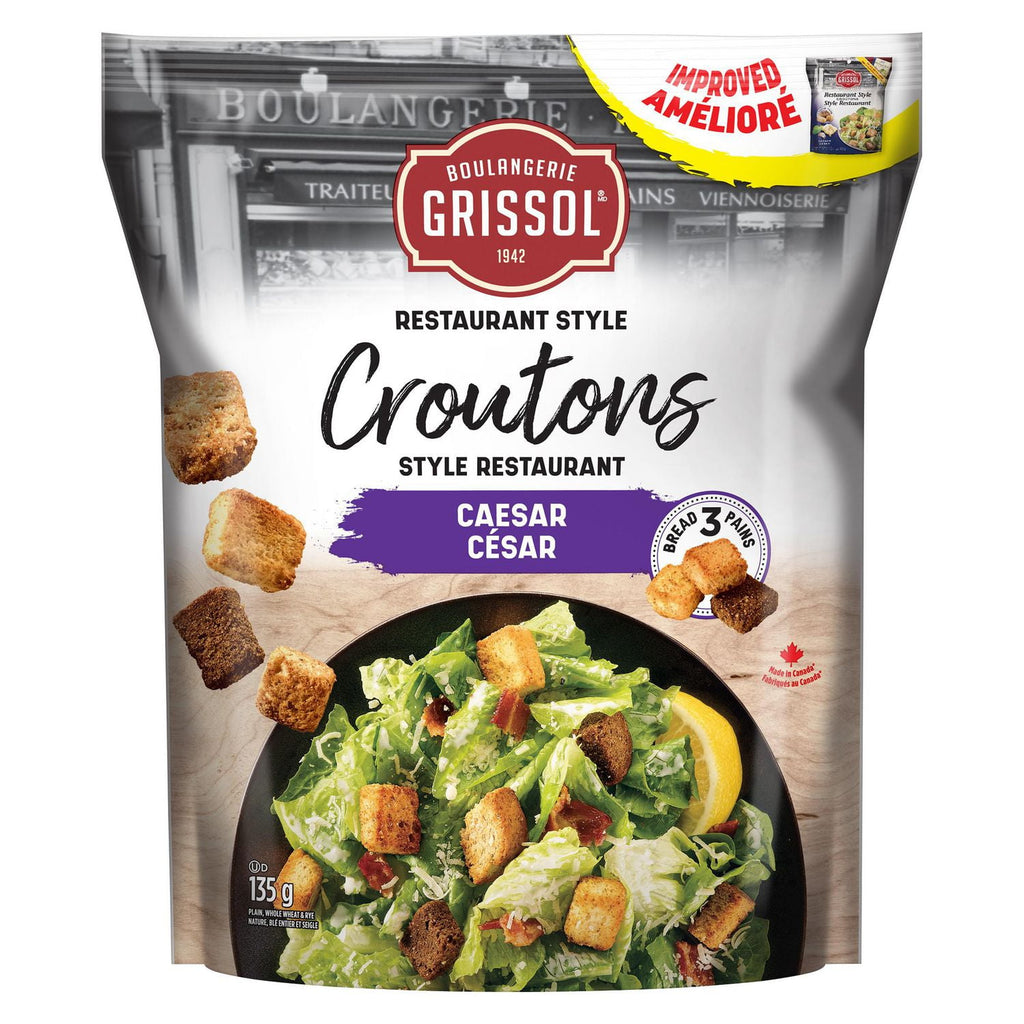 Boulangerie Grissol Croutons, Caesar 135g, front of bag.