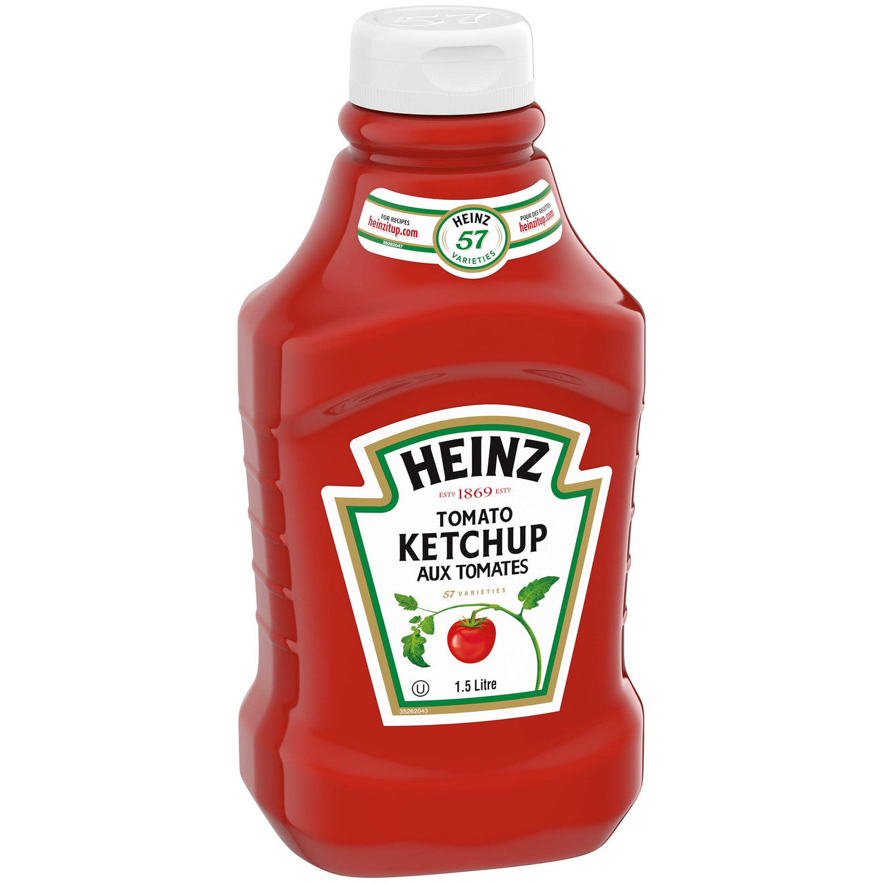 Heinz Ketchup Gluten Free, Family Size - Fridge Fit, 1.5L/3.2lbs (12 pack) {Imported from Canada}