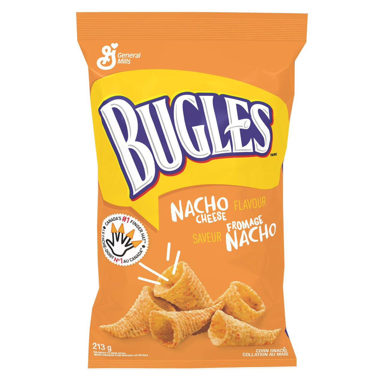 Bugles Nacho Cheese Corn Snacks 213g/7.5oz (4pk) {Imported from Canada}