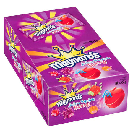 Maynards Juicy Squirts Berry Gummy Candy, 55g/1.9oz., (Pack of 18) {Imported from Canada}