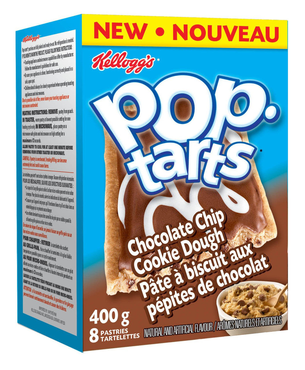 Kellogg's Pop Tarts Chocolate Chip Cookie Dough (8ct) 400g/14.1 oz.{Canadian}