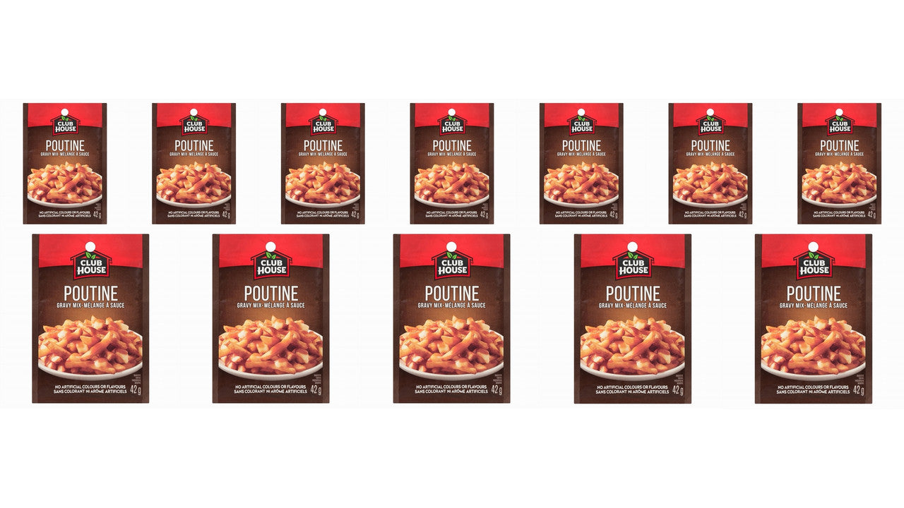 Club House Poutine Gravy Mix 42g/1.5 oz., (12 Pack) {Imported from Canada}