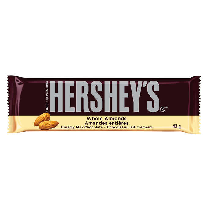 Hershey's Almond Chocolate Bars, 36ct  43g/1.5oz., {Imported from Canada}