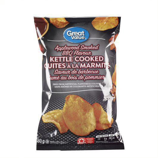 Great Value Applewood Smoked BBQ Kettle Cooked Chips 180g/6.3 oz {Imported from Canada}