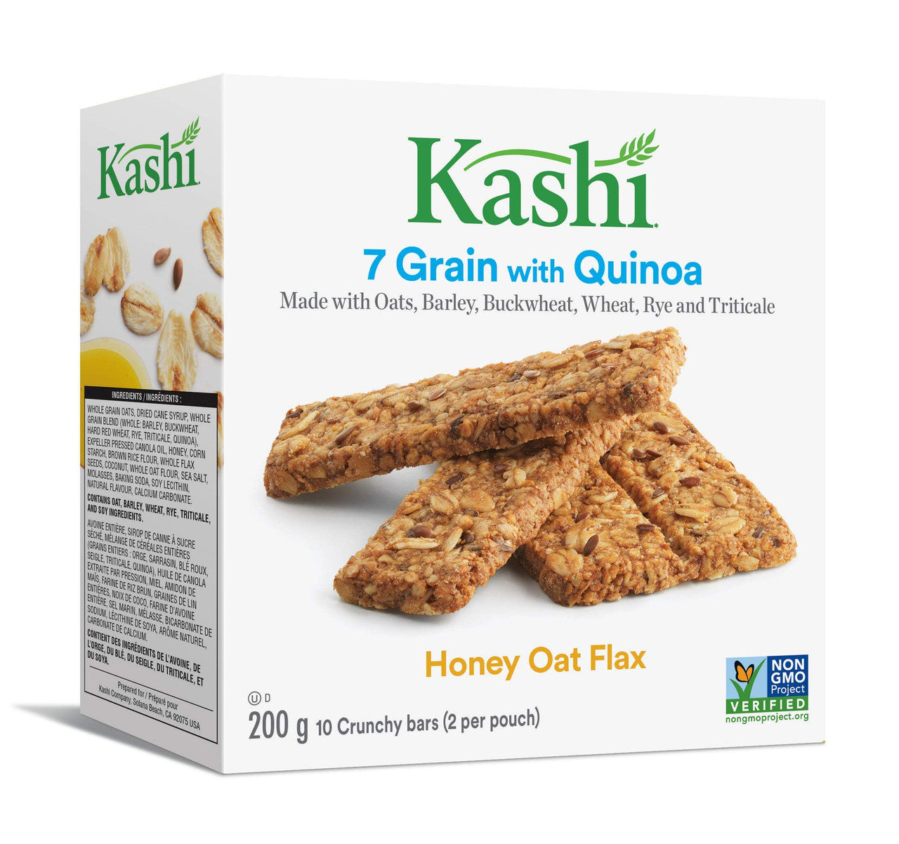 Kashi, 7 Grain, Honey Oat Flax with Quinoa, 10 bars, 200g/7.1oz., {Imported from Canada}