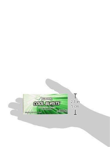 ICE BREAKERS Cool Blasts Sugar Free Chews (Mints), Spearmint, 0.8 Ounce (Pack of 6)