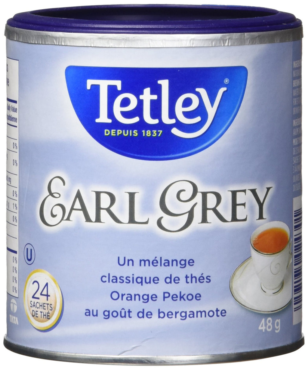 Tetley Earl Grey Tea, 24 tea bags, 48g/1.69oz, (Imported from Canada)