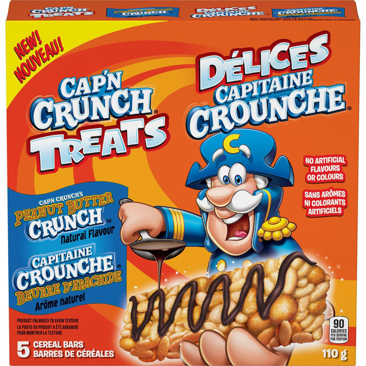 Cap'n Crunch Treats, Peanut Butter Crunch Bars, 5ct, 110g/3.8 oz. Box {Imported from Canada}