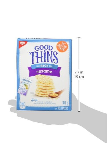 Good Thins Rice Sesame Crackers, 100g/3.5oz, Box, (Imported from Canada)