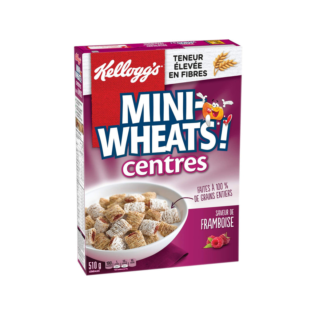 Kellogg's Mini-Wheats Centres Raspberry Flavour Cereal 510g/18oz. (Imported from Canada)