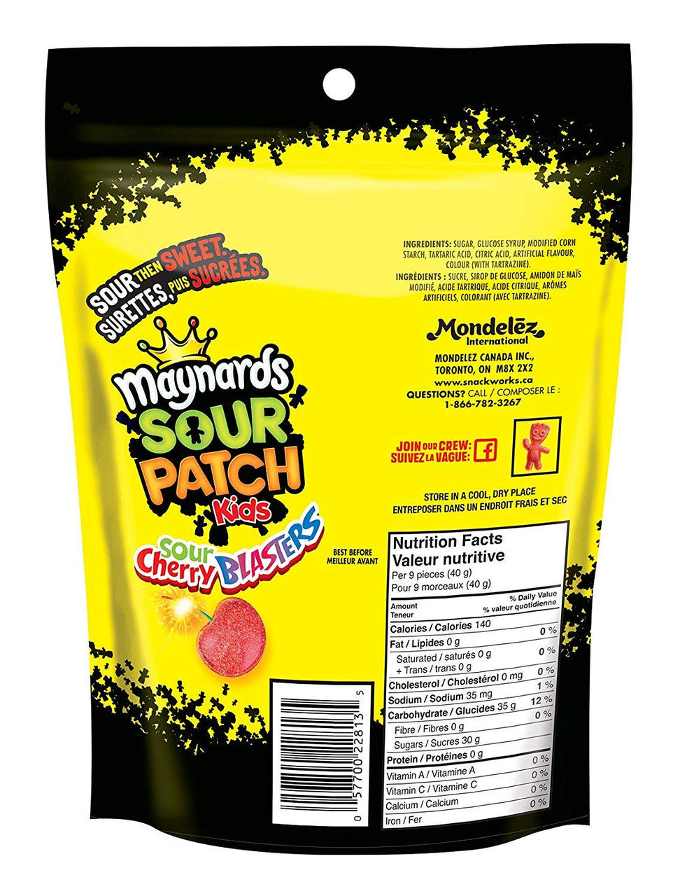 Maynards Sour Cherry Blasters Candy, 355g/12.5 oz {Imported from Canada}