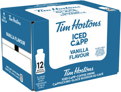 Tim Hortons Iced Capp Vanilla, 340mL/11.5oz., 12 Pack, {Imported from Canada}