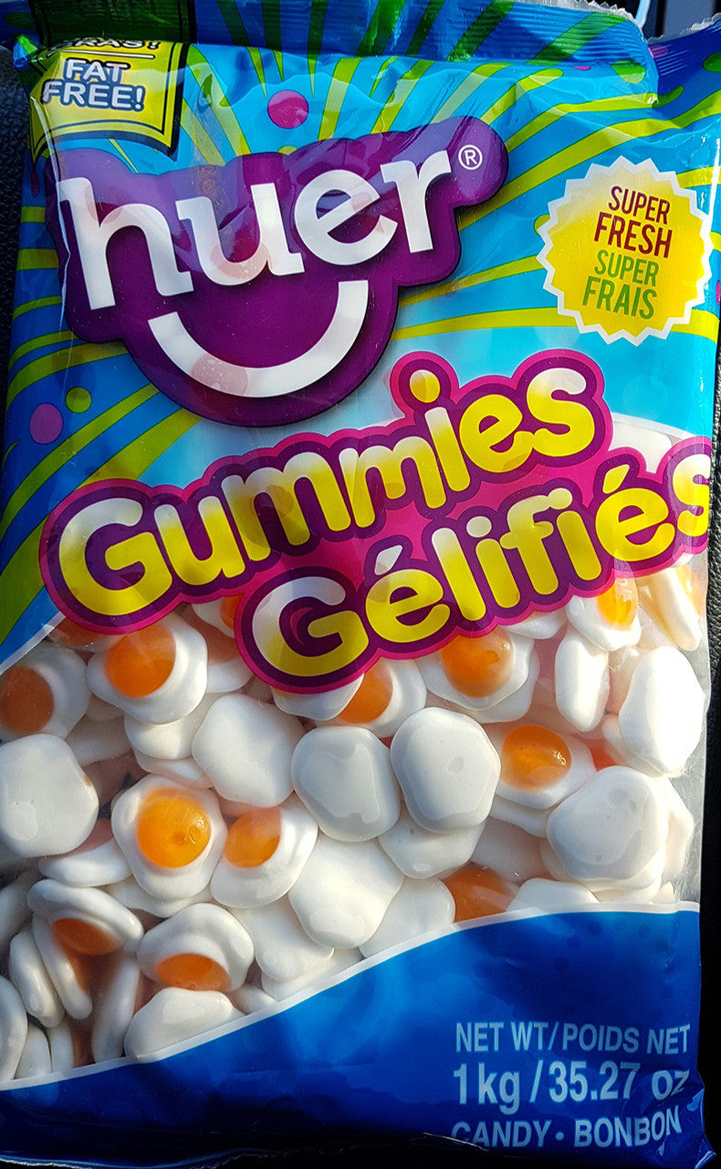 Huer Fried Eggs Gummy Candy 1kg/2.2 lbs., {Imported from Canada}