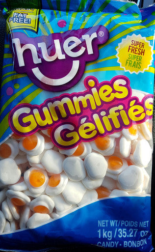 Huer Fried Eggs Gummy Candy 1kg/2.2 lbs., {Imported from Canada}