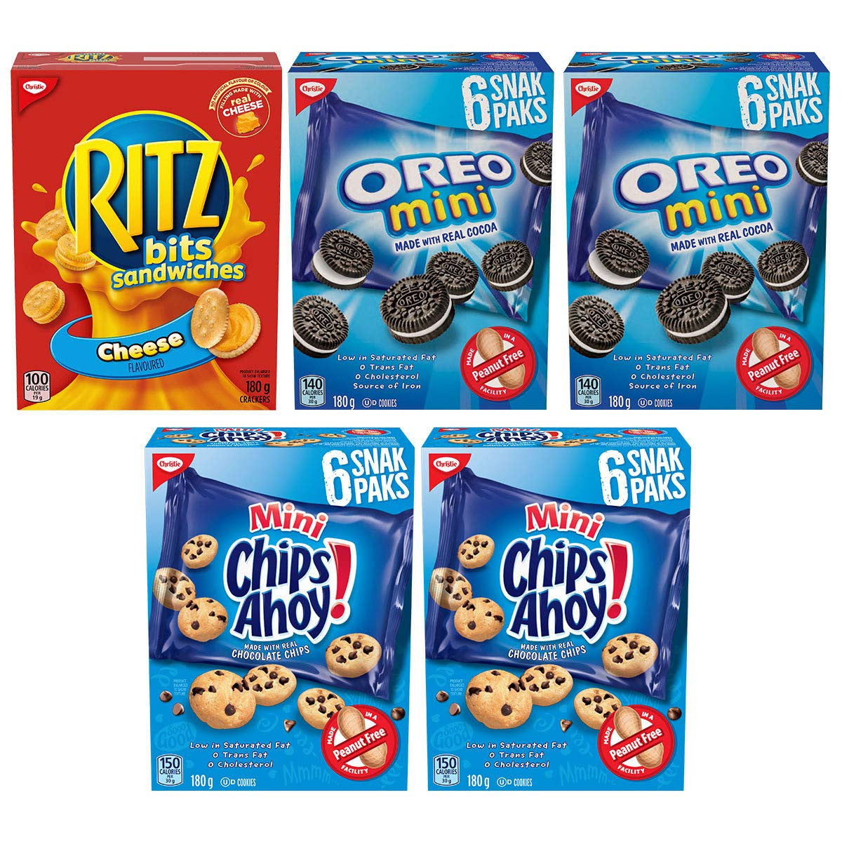 Christie Mini Cookie & Cracker Variety Snack Pack, 5 Packs, 900g/31.8 oz., {Imported from Canada}