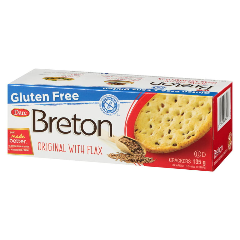 Dare Breton Gluten Free Original With Flax Crackers, 135g/4.7 oz. Box {Imported from Canada}