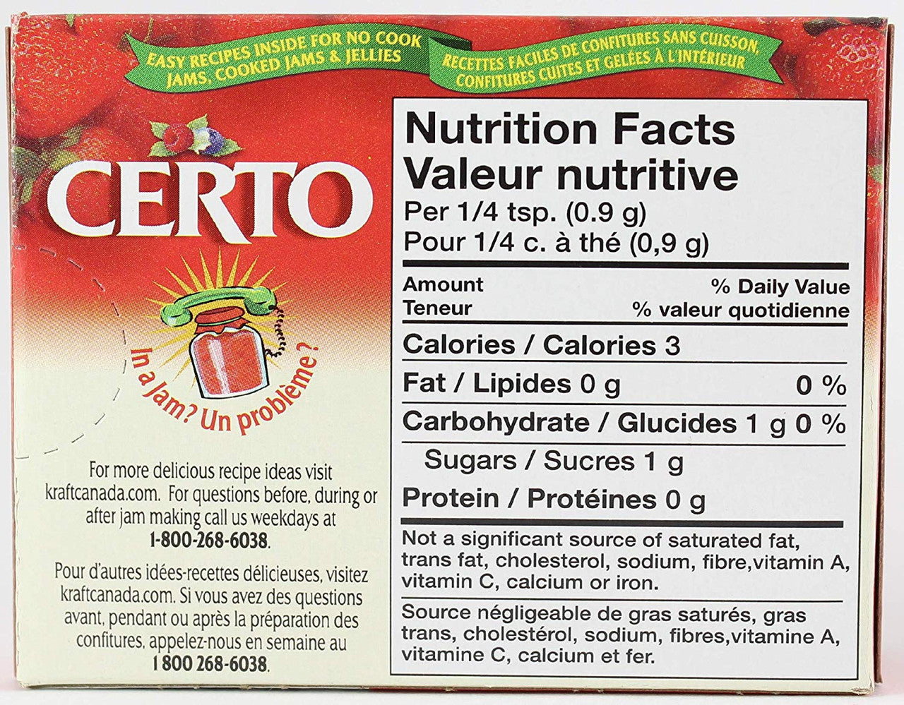 CERTO Pectin Crystals for Jams and Preserves, 57g/2oz., 2pk {Imported from Canada}