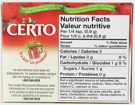 CERTO Pectin Crystals for Jams and Preserves, 57g/2oz., 2pk {Imported from Canada}