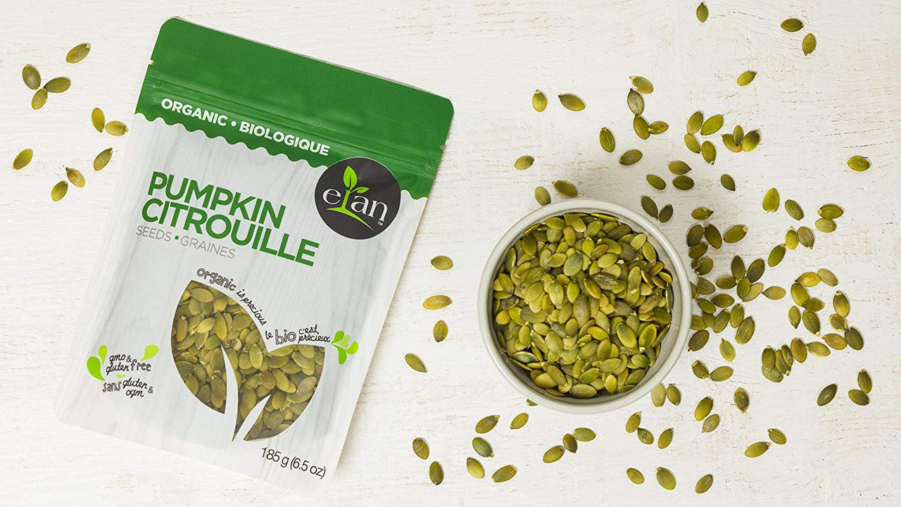 ELAN Organic Pumpkin Seeds, 185g/6.5oz., {Imported from Canada}
